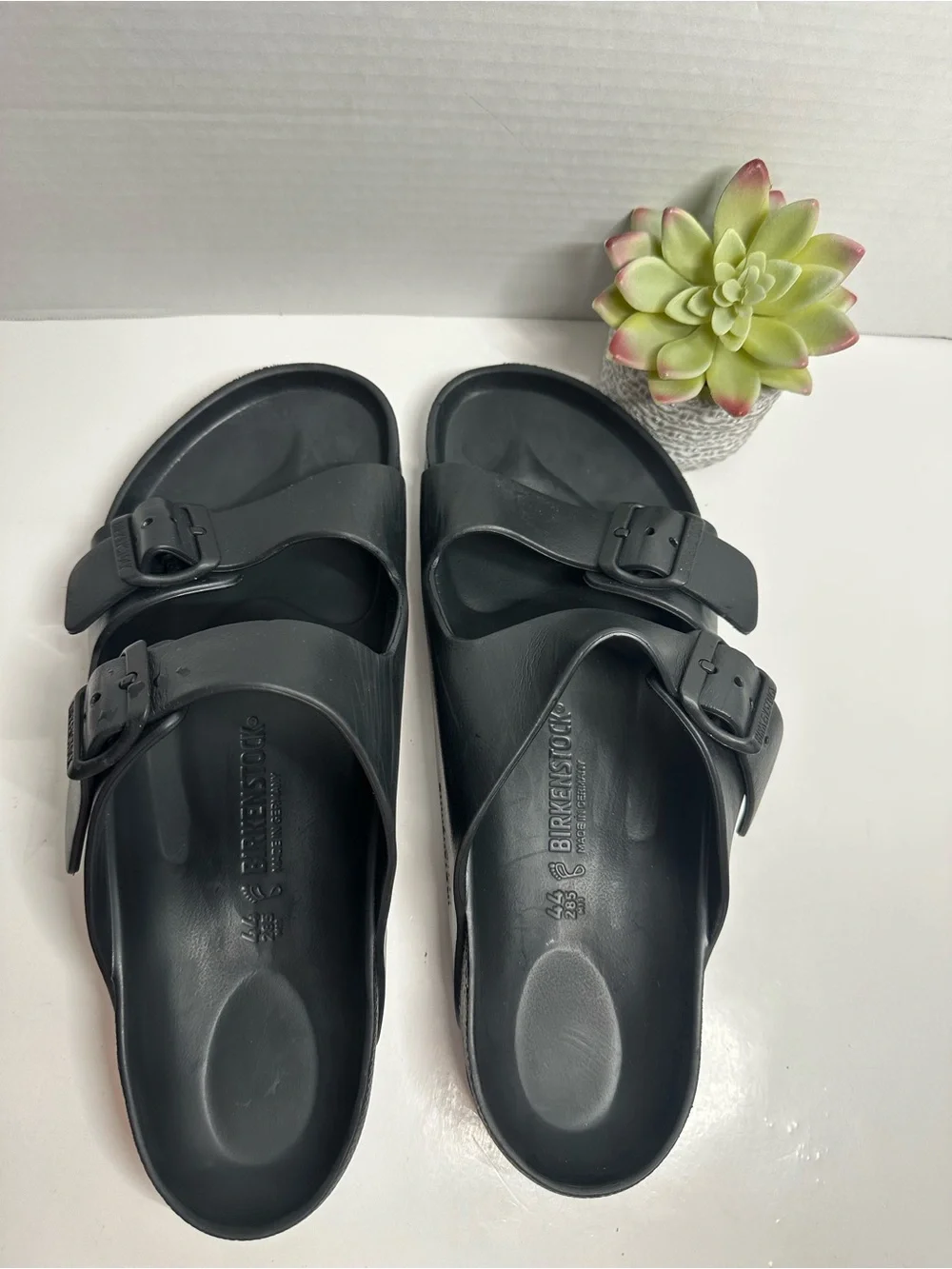 Birkenstock Black Two-Buckle Slide Sandals